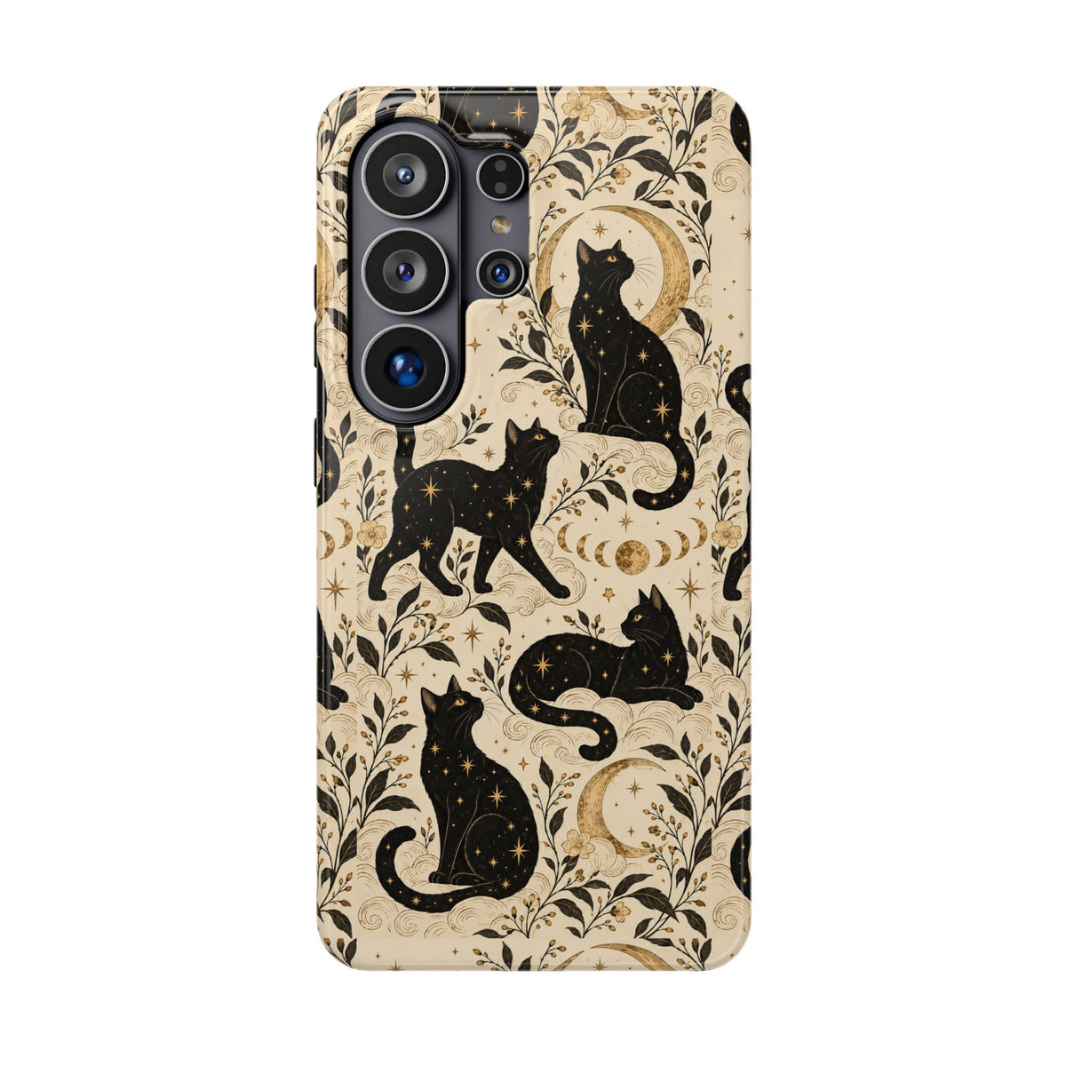 Moon Phases Black Cat Magnetic Impact-Resistant Phone Case