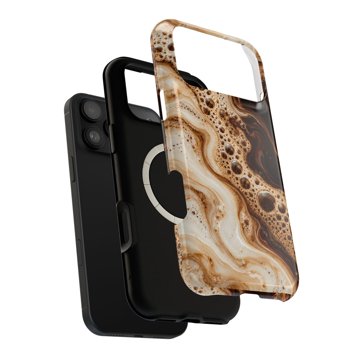 Marbled Coffee Swirl Magnetic Impact-Resistant Phone Case