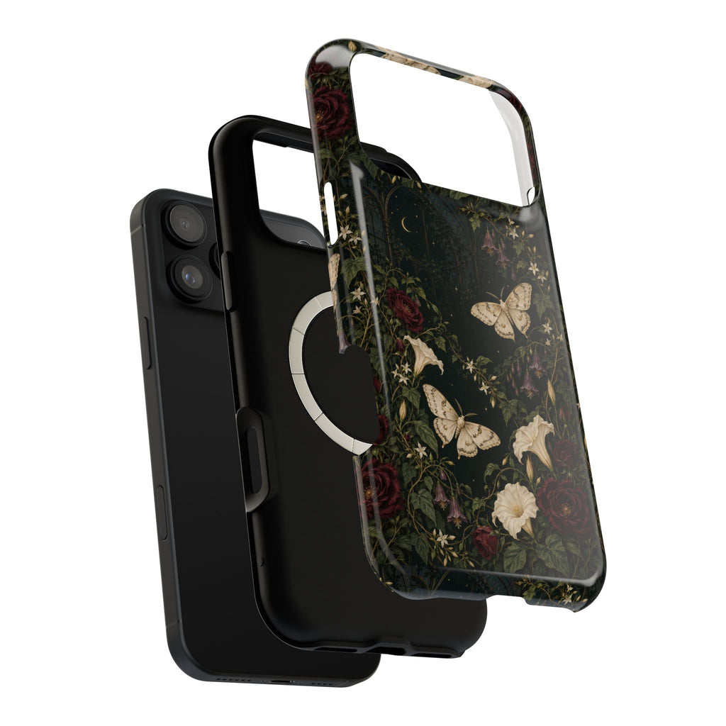 Vintage Greenhouse Dark Floral Butterfly Magnetic Impact-Resistant Phone Case