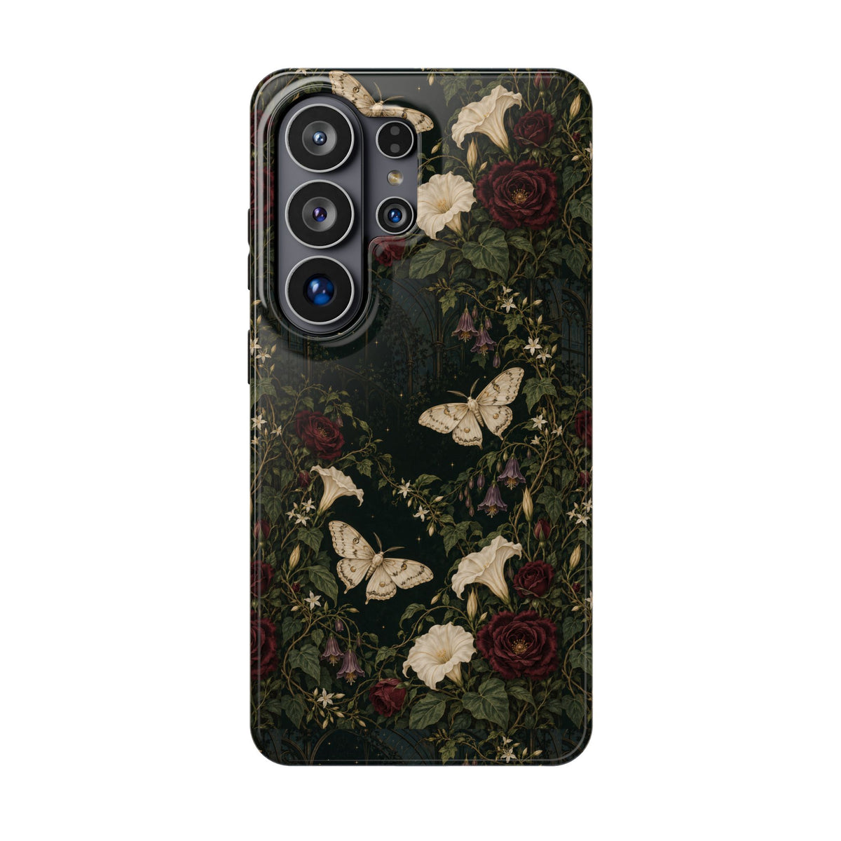 Vintage Greenhouse Dark Floral Butterfly Magnetic Impact-Resistant Phone Case