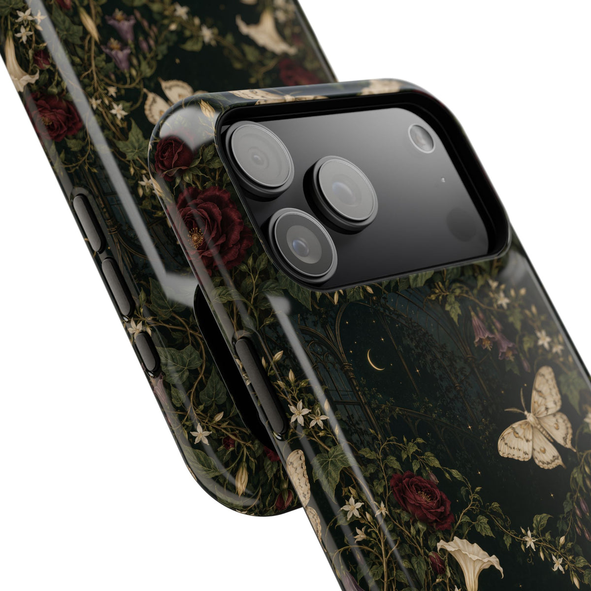 Vintage Greenhouse Dark Floral Butterfly Magnetic Impact-Resistant Phone Case