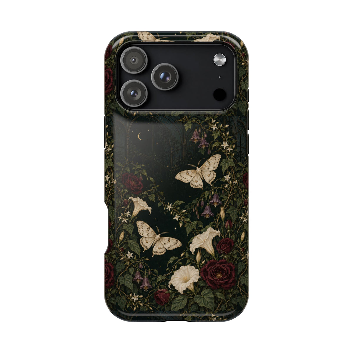 Vintage Greenhouse Dark Floral Butterfly Magnetic Impact-Resistant Phone Case