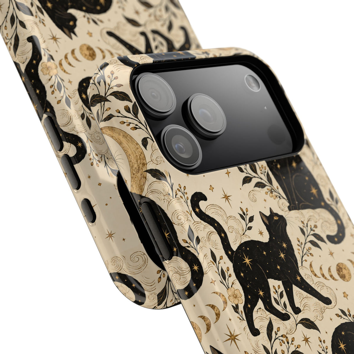 Moon Phases Black Cat Magnetic Impact-Resistant Phone Case