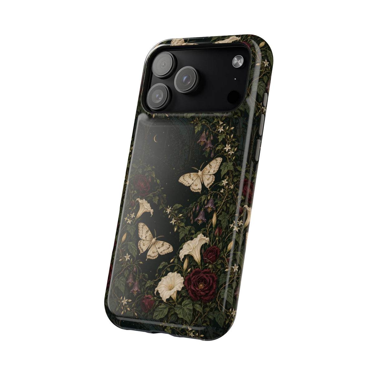 Vintage Greenhouse Dark Floral Butterfly Magnetic Impact-Resistant Phone Case